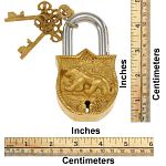 Brass Puzzle Trick Padlock - Lion