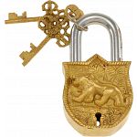 Brass Puzzle Trick Padlock - Lion