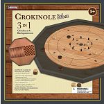 Crokinole 3 in 1 Deluxe Game Board Set - Black