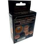Wooden Crokinole / Backgammon / Checkers - 30 Pieces