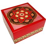 Star of David & Flower Secret Box - Red