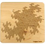 Wooden Fractal Tray Puzzle - Dragon Curve