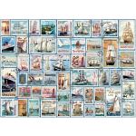 Sailing Ships: Vintage Stamps - Large Piece Jigsaw Puzzle