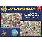 Jan van Haasteren Comic Puzzles: Happy Holidays -2 x 1000 Pieces image