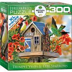 Trumpet Vines & Tree Sparrows - Large Piece Family Puzzle