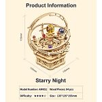 ROKR DIY Wooden Mechanical Music Box - Starry Night