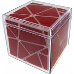 GhostZ White Body with Red Stickers (Skewb-Core + 2x2x2 Cutting)