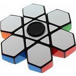 Fidget Spinner 3x3x1 6-Petal Cube - Black Body