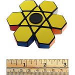 Fidget Spinner 3x3x1 6-Petal Cube - Black Body
