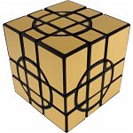 Crazy Mirror 3x3x3 - Black Body with Gold Label (3D Printed)