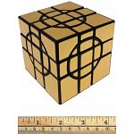 Crazy Mirror 3x3x3 - Black Body with Gold Label (3D Printed)