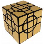 Crazy Mirror 3x3x3 - Black Body with Gold Label (3D Printed)
