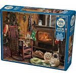 Kittens by the Stove - Large Piece