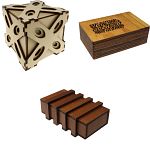 Set of 3 Wooden Puzzle Boxes - Answer, Minos, Shipwrecked