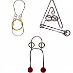 Set of 3 Puzzles - Handcuffs, A Puzzle, The Rack