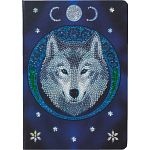 D.I.Y Crystal Art Notebook Kit - Lunar Wolf