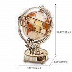 ROKR Wooden Mechanical Gears Model - Luminous Globe