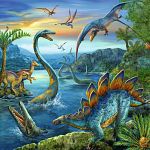 Dinosaur Fascination - 3 x 49 Piece Puzzles