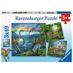 Dinosaur Fascination - 3 x 49 Piece Puzzles