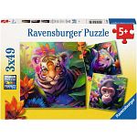 Jungle Babies - 3 x 49 Piece Puzzles