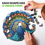 Peacock - 200 Piece Shaped Wooden Jigsaw Puzzle
