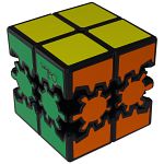 Bram & Oskar Gear 2x2 Cube - Black Body (6-Color Stickers)