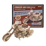 ROKR Wooden Mechanical Gears Model - Cruiser Motorcycle