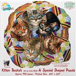 Kitten Basket - Shaped Jigsaw Puzzle