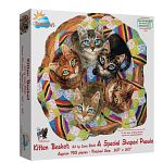 Kitten Basket - Shaped Jigsaw Puzzle
