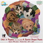 Litter of Puppies - Shaped Jigsaw Puzzle