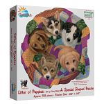 Litter of Puppies - Shaped Jigsaw Puzzle