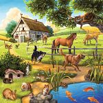 Forest / Zoo / Domestic Animals - 3 x 49 Piece Puzzles