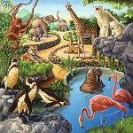 Forest / Zoo / Domestic Animals - 3 x 49 Piece Puzzles
