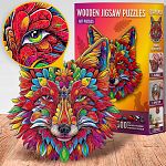 Fox Mandala - 200 Piece Shaped Wooden Jigsaw Puzzle