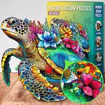 Turtle - 200 Piece Shaped Wooden Jigsaw Puzzle