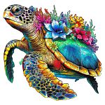 Turtle - 200 Piece Shaped Wooden Jigsaw Puzzle