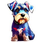 Rainbow Wooden Puzzle - Schnauzer