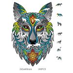 Rainbow Wooden Puzzle - Wolf