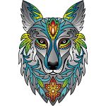 Rainbow Wooden Puzzle - Wolf