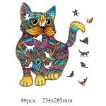 Rainbow Wooden Puzzle - Cat