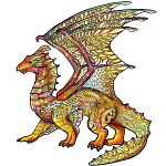 Rainbow Wooden Puzzle - Dragon
