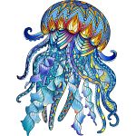 Rainbow Wooden Puzzle - Jellyfish