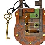 Egyptian Pin Lock - Wooden Trick Lock Puzzle