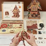 ROKR DIY Wooden Mechanical Model - Colored Cuckoo Clock