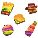 Wooden Jigsaw Puzzle: Fun Size - Cheeseburger
