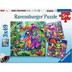 Baby Garden Dragons - 3 x 49 Piece Puzzles
