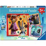Zootopia 2: A New Mission - 3 x 49 Piece Puzzles