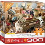 Living Room Pups - Large Piece Jigsaw Puzzle