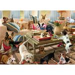 Living Room Pups - Large Piece Jigsaw Puzzle
