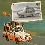 ROKR DIY Wooden Gravity Swing Model - Road Tripper